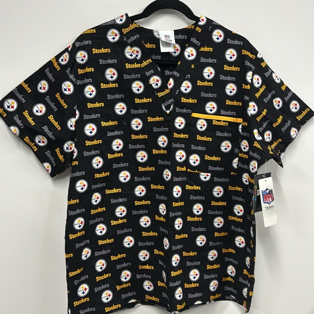 New NFL team apparel Pittsburgh Steelers scrub top M - Picture 4 of 6